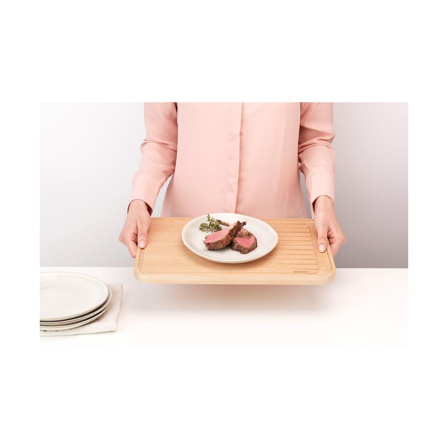 Brabantia Profile Wooden Chopping Board for Meat - Slice & Dice Wood Wood