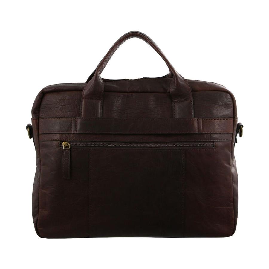 Pierre Cardin Camden Rustic Leather 15" Laptop Bag Chestnut Chestnut