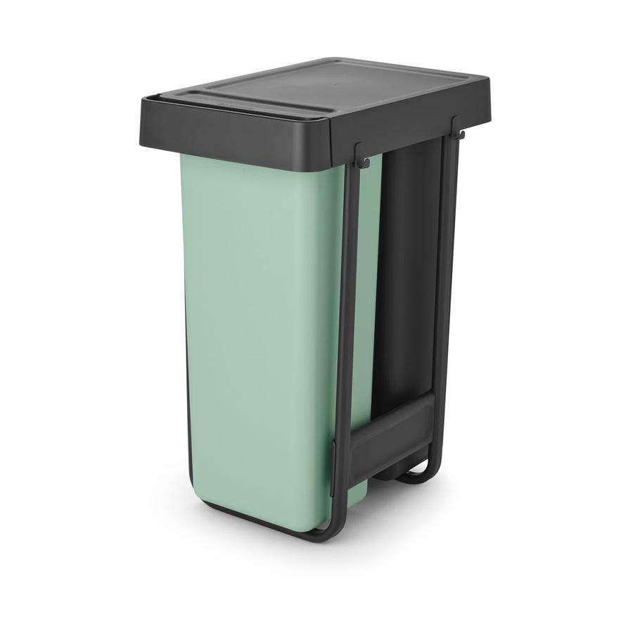 Brabantia Sort & Go Built-In Bin (2 x 30L) Dark Grey & Jade Green Dark Grey & Jade Green