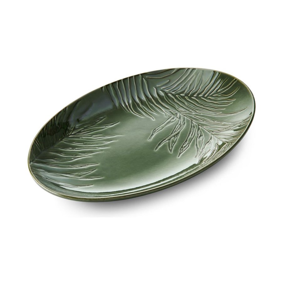 Mikasa Jardin 36cm Stoneware Oval Serving Platter Green Green