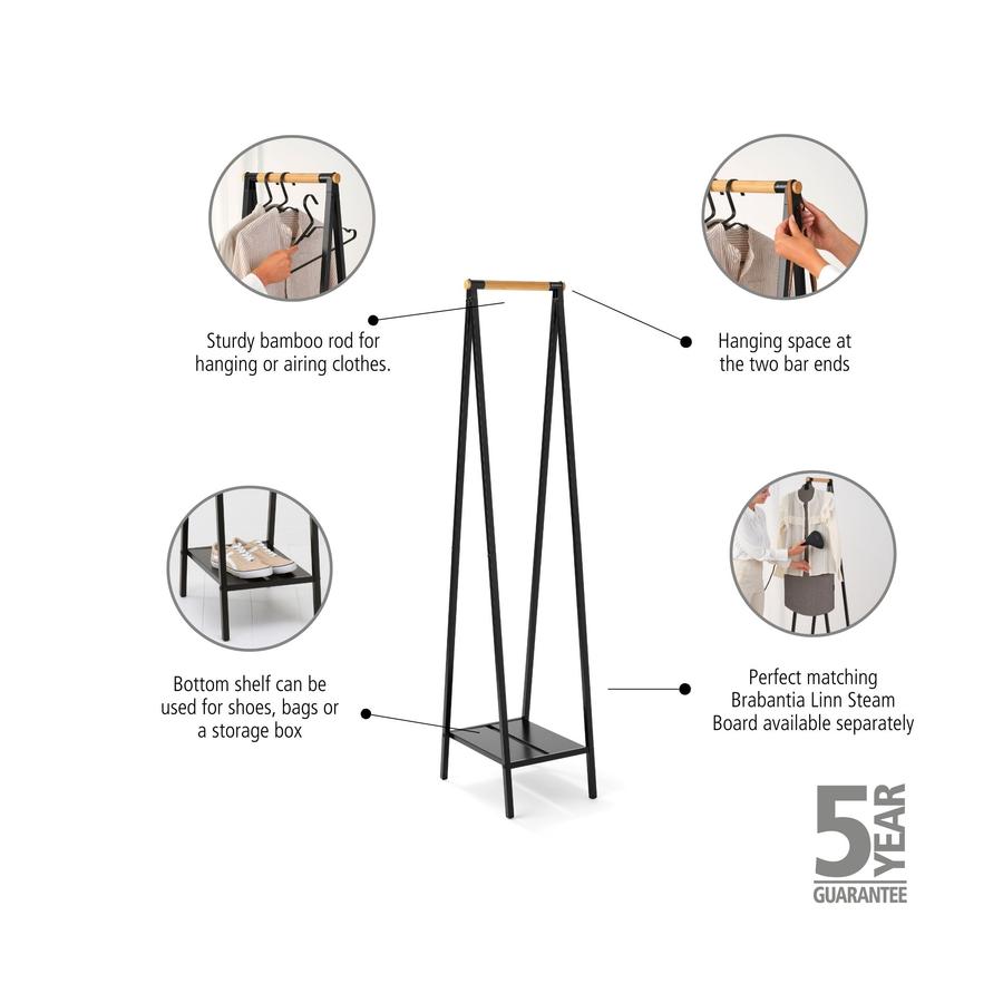 Brabantia Linn Clothes Rack Compact Black Black