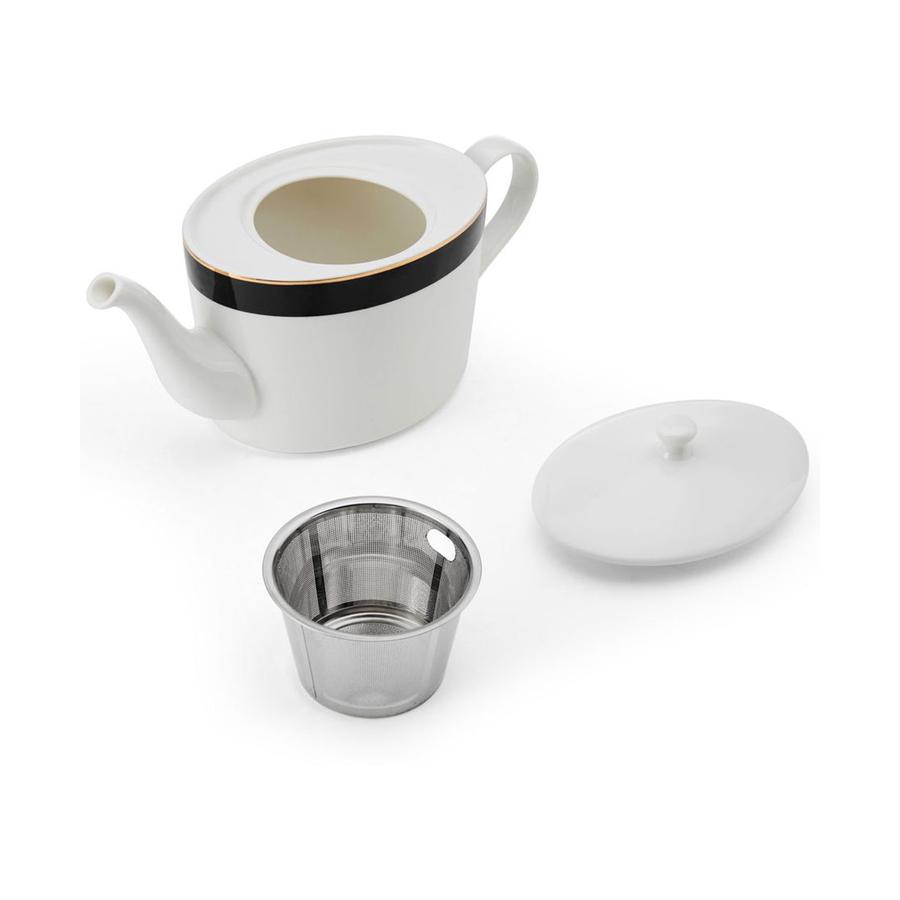 Mikasa Luxe Deco 1.1L China Teapot White White