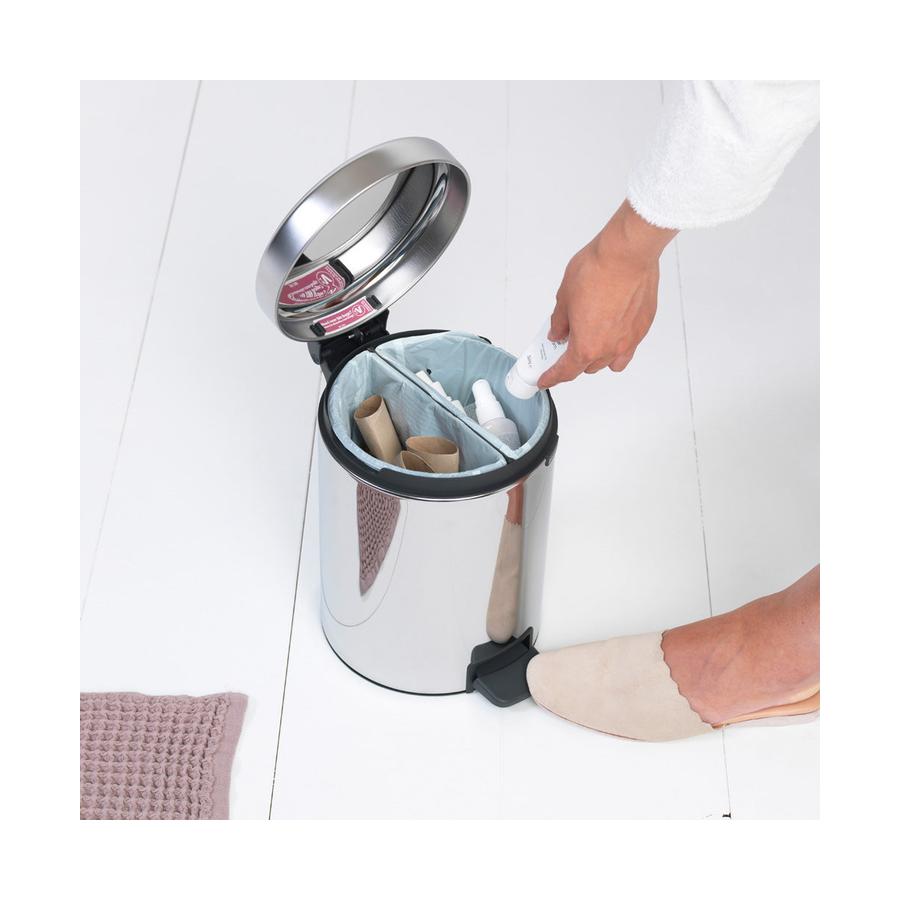 Brabantia NewIcon Pedal Bin (2 x 2L) Brilliant Steel Brilliant Steel