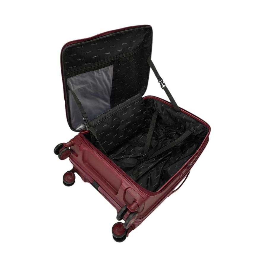 Caselite Venture 66cm Top Open Hardside Checked Suitcase Dark Red Dark Red