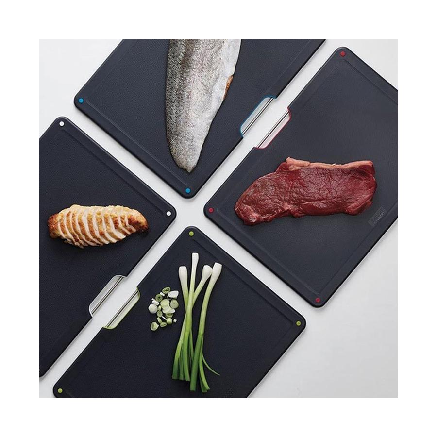 Joseph Joseph Folio Steel 4-Piece Chopping Board Set Silver Silver