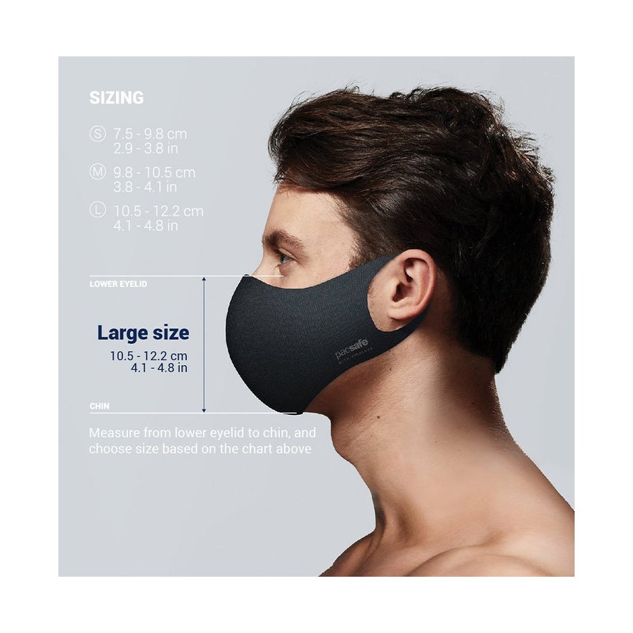 Pacsafe Protective & Reusable ViralOff Face Mask Alo Gray Large
