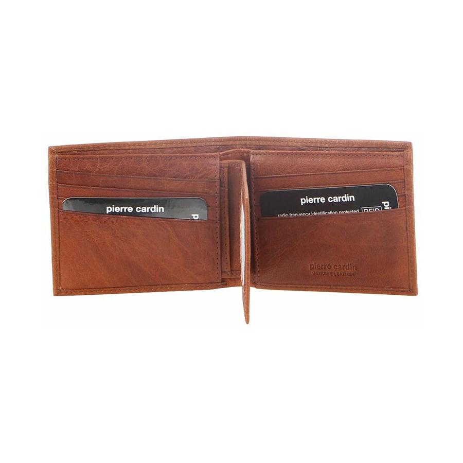 Pierre Cardin Xavier Men's Rustic Leather RFID Wallet Chestnut Chestnut