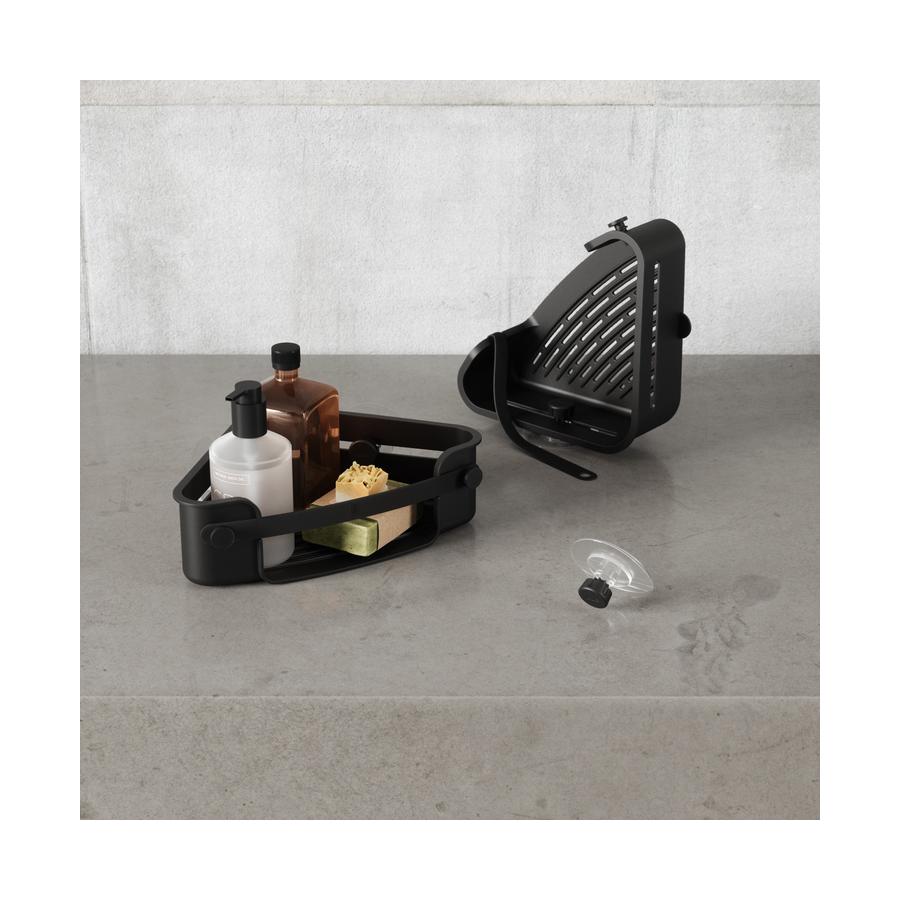 Umbra Flex Adhesive Corner Bin Black Black