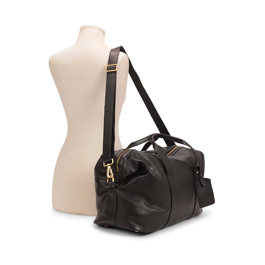 Explorer Weekender Leather Duffle Black Black