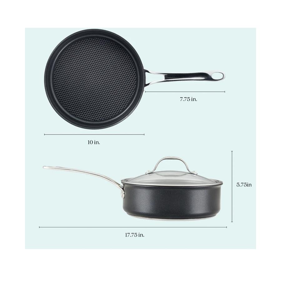 Anolon SearTech 24cm (3.3L) Covered Saute Pan Black Black