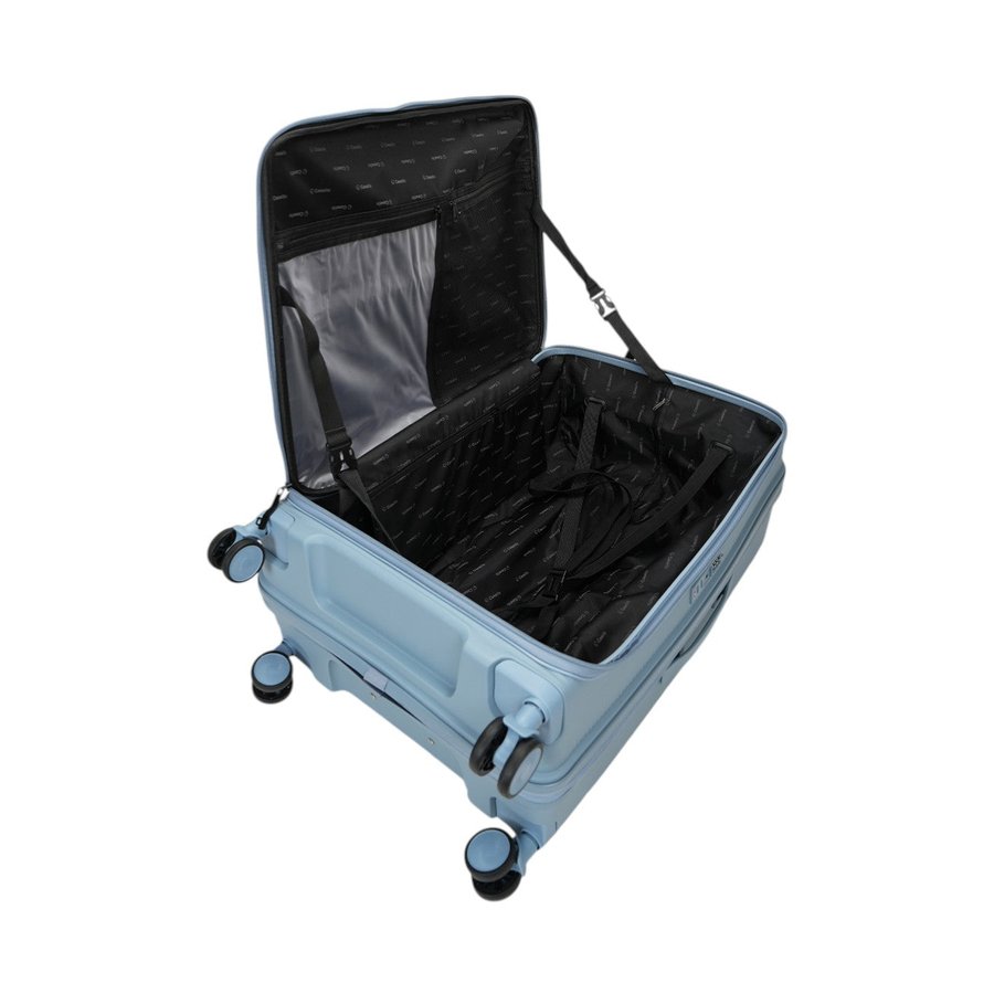 Caselite Venture 76cm Top Open Hardside Checked Suitcase Grey Blue Grey Blue