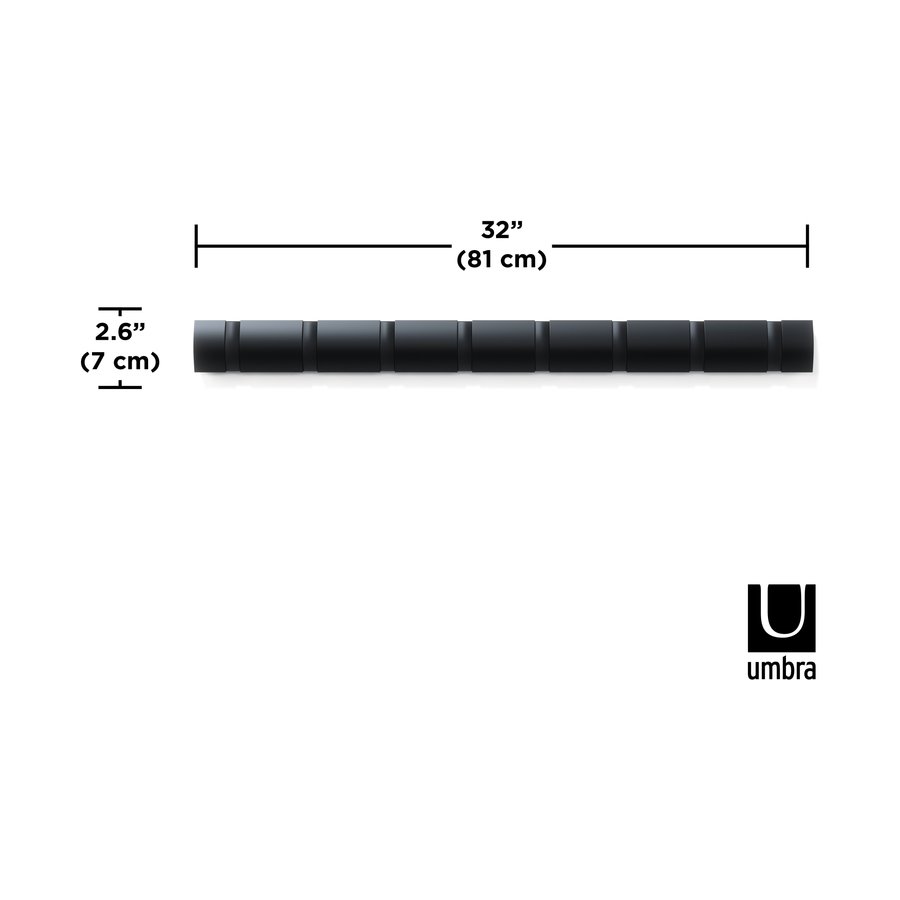 Umbra Flip 8 Wall Mounted Hook Black Black