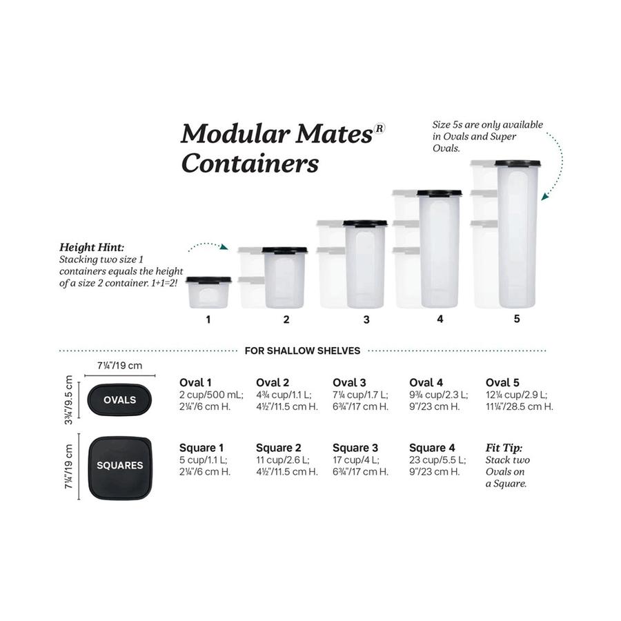 Tupperware Modular Mates Oval Seal/ Lid Black Black