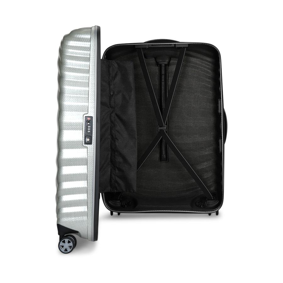 Samsonite Lite-Shock Sport 75cm CURV Checked Suitcase Silver Silver