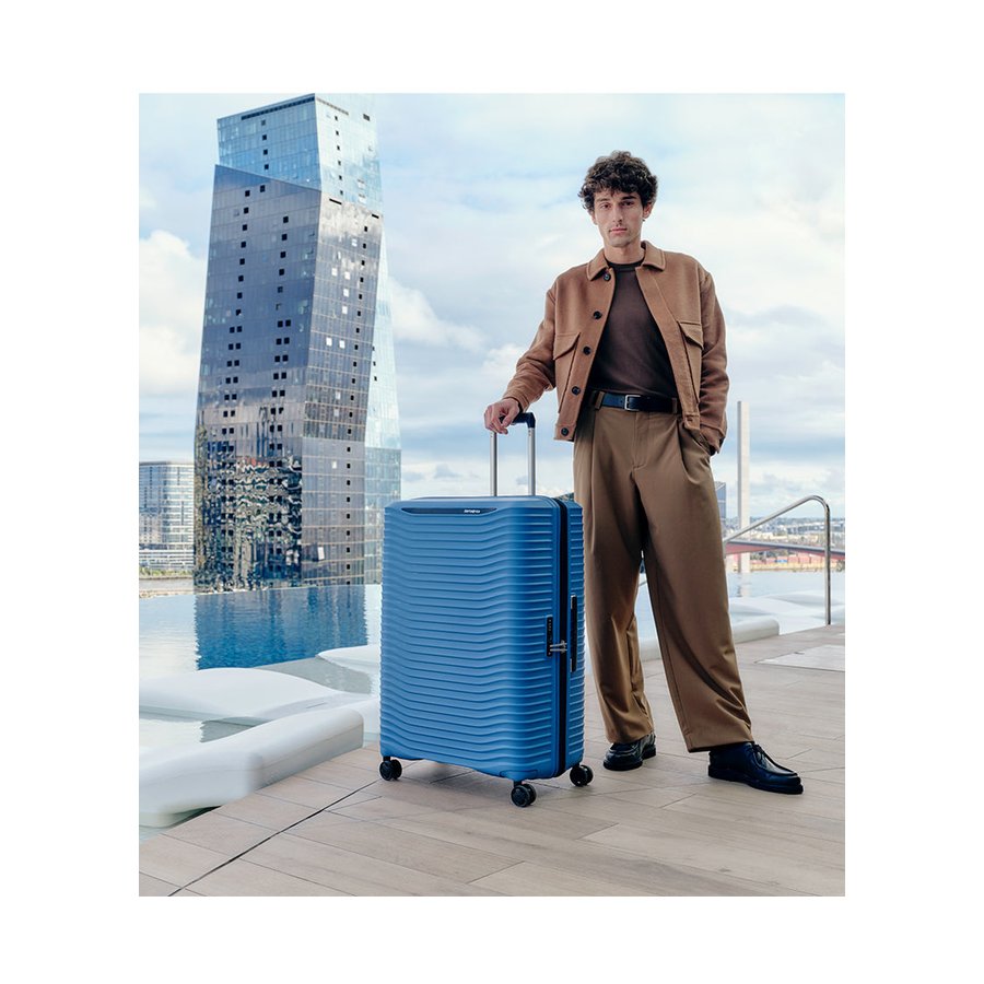 Samsonite Upscape 75cm Hardside Checked Suitcase Ocean Blue Ocean Blue