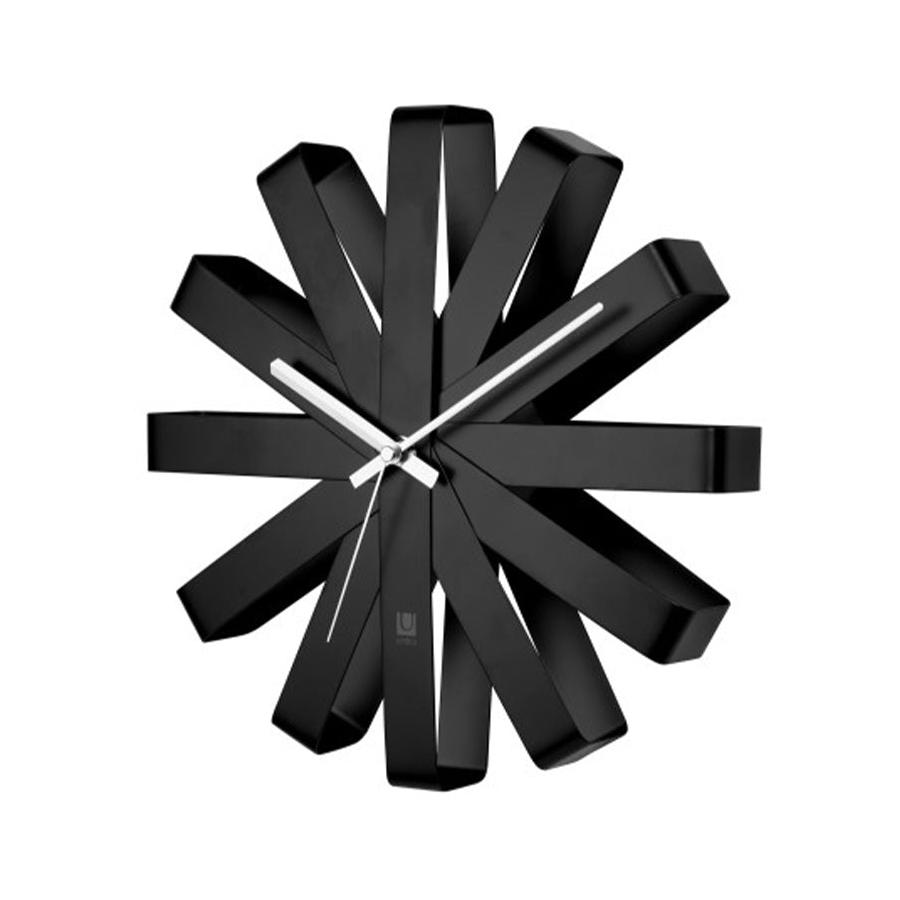 Umbra Ribbon Stainless Steel Wall Clock Black Black