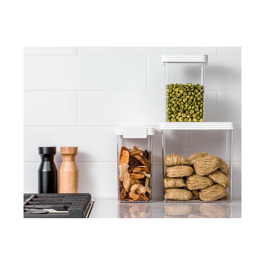 ClickClack Basics Tall 1.2L Pantry Storage Container Set of 4 White White