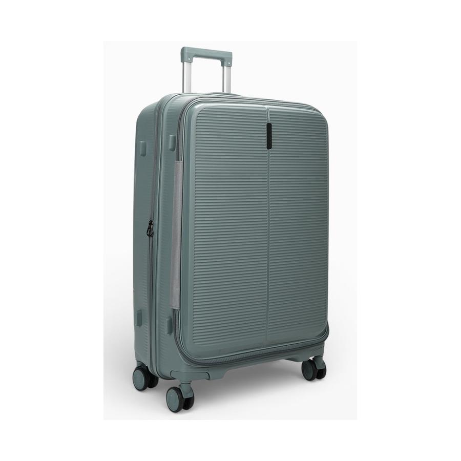 Caselite Venture 76cm Top Open Hardside Checked Suitcase Grey Green Grey Green