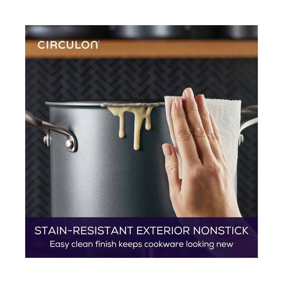 Circulon ScratchDefense A1 24cm (7.6L) Covered Stockpot Black Black