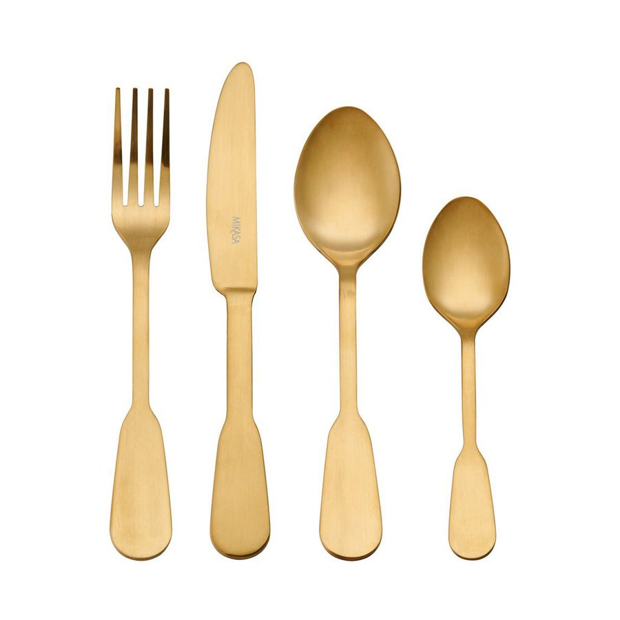 Mikasa Soho Gold 16 Piece Cutlery Set Stainless Steel Stainless Steel