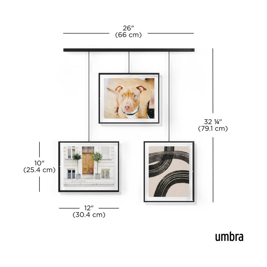 Umbra Exhibit 13 x 18cm Wall Picture Frames (Set of 3) Black Black