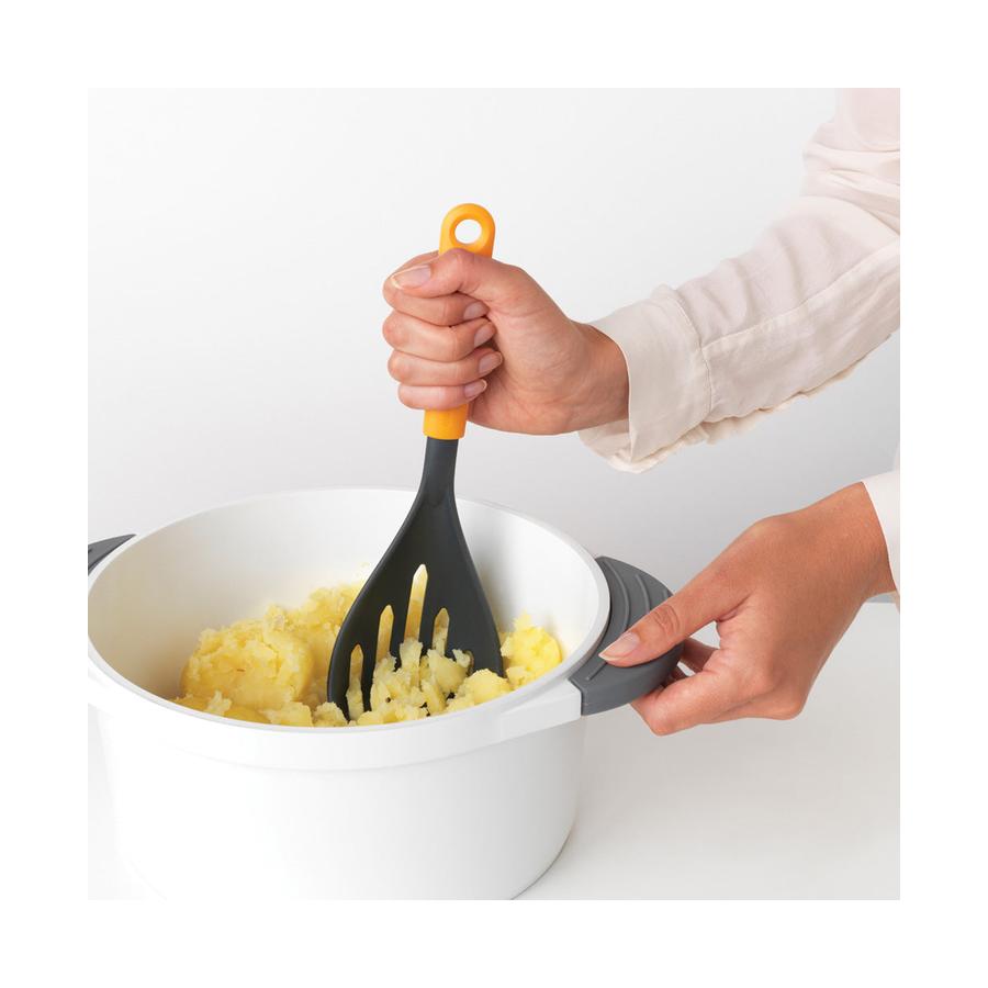 Brabantia Tasty+ Potato Masher Plus Spoon Honey Yellow Honey Yellow