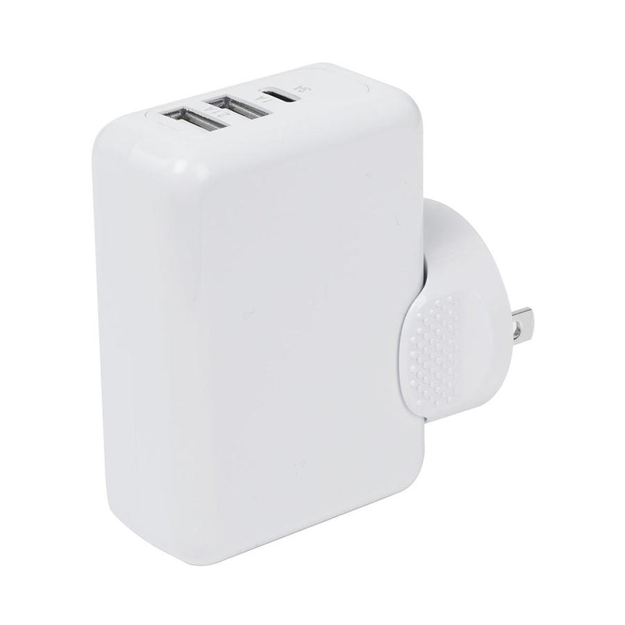 Jackson Worldwide Adapter with USB & USB-C White White