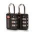 Explorer TSA 3-Dial Combination Lock - 2 Pack Black