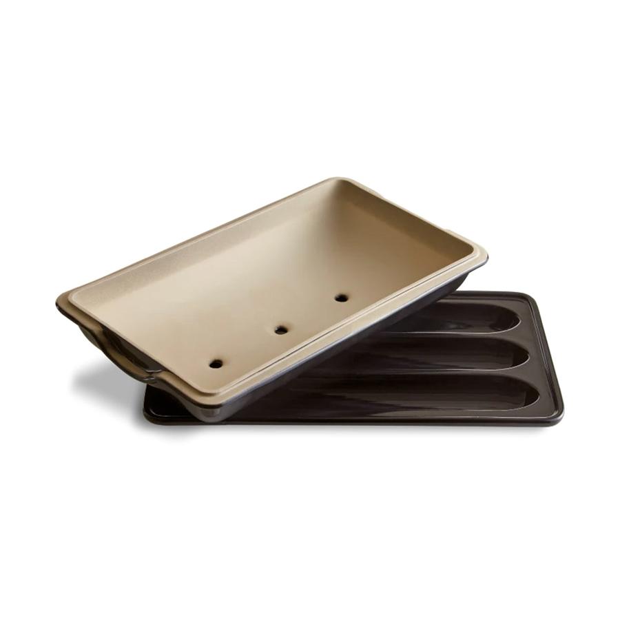 Emile Henry Baguette Bread Baker Charcoal Charcoal