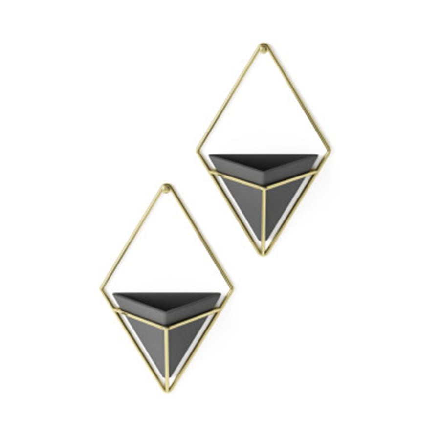 Umbra Trigg Small Wall Vessel Black/Brass Black/Brass