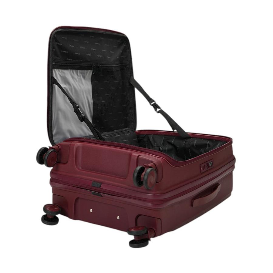 Caselite Venture 66cm Top Open Hardside Checked Suitcase Dark Red Dark Red