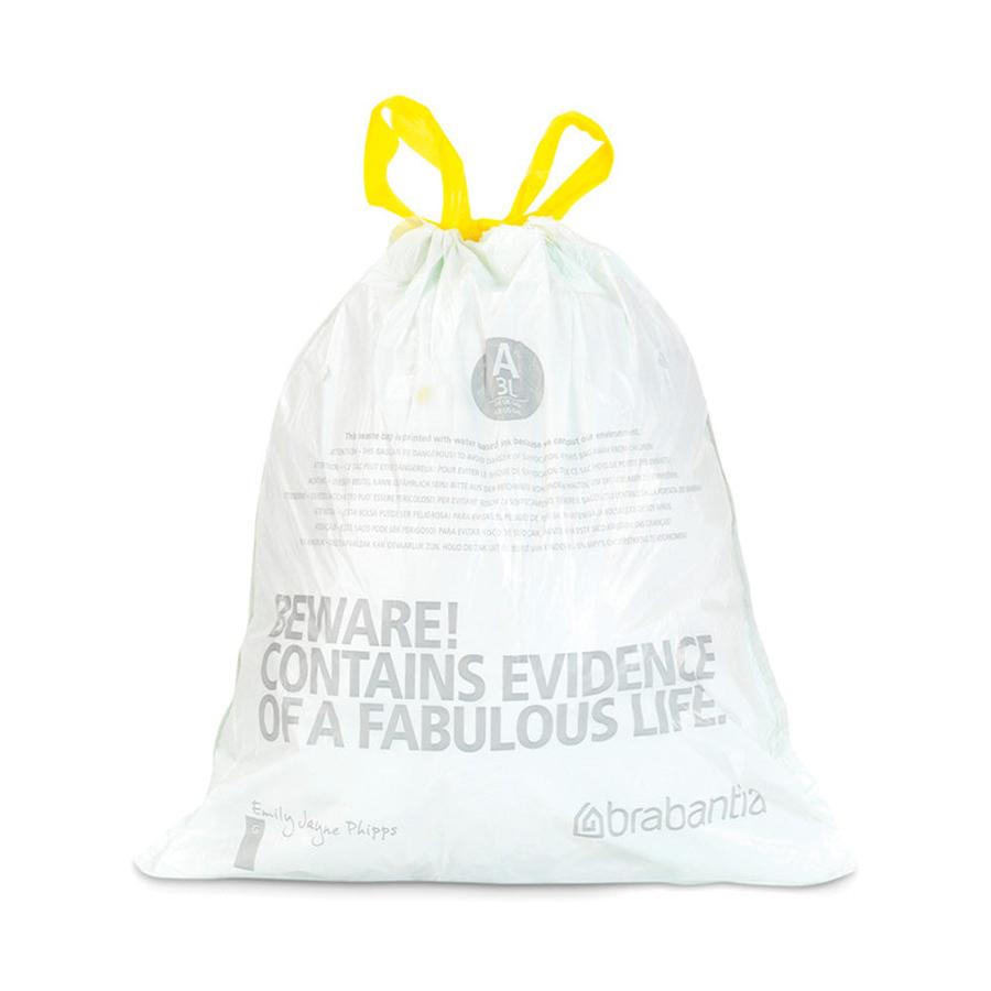 Brabantia PerfectFit Bags Code A (3L) Pack of 20 White White