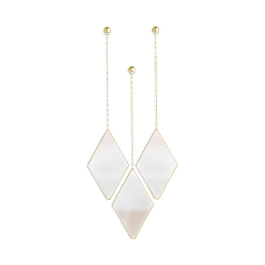 Umbra Dima Diamond Mirror (Set of 3) Matte Brass Matte Brass