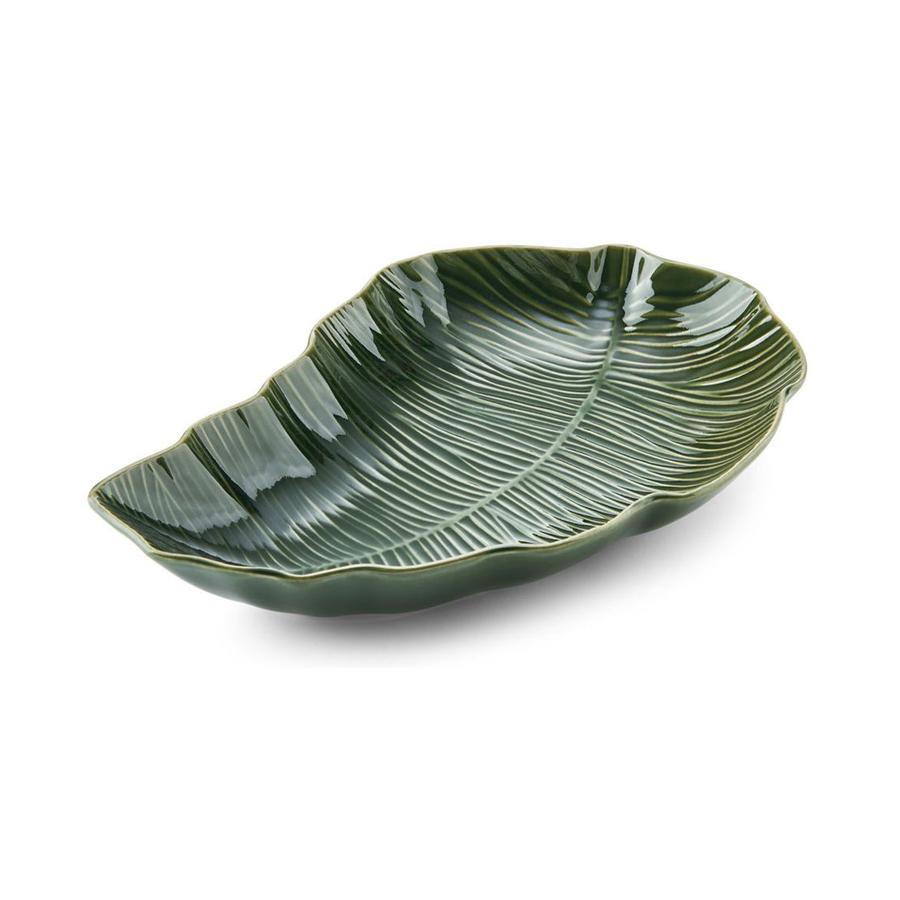 Mikasa Jardin 31.5cm Stoneware Leaf Serving Bowl Green Green