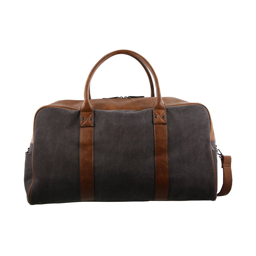 Pierre Cardin Raven Canvas Overnight Duffle Bag Black Black