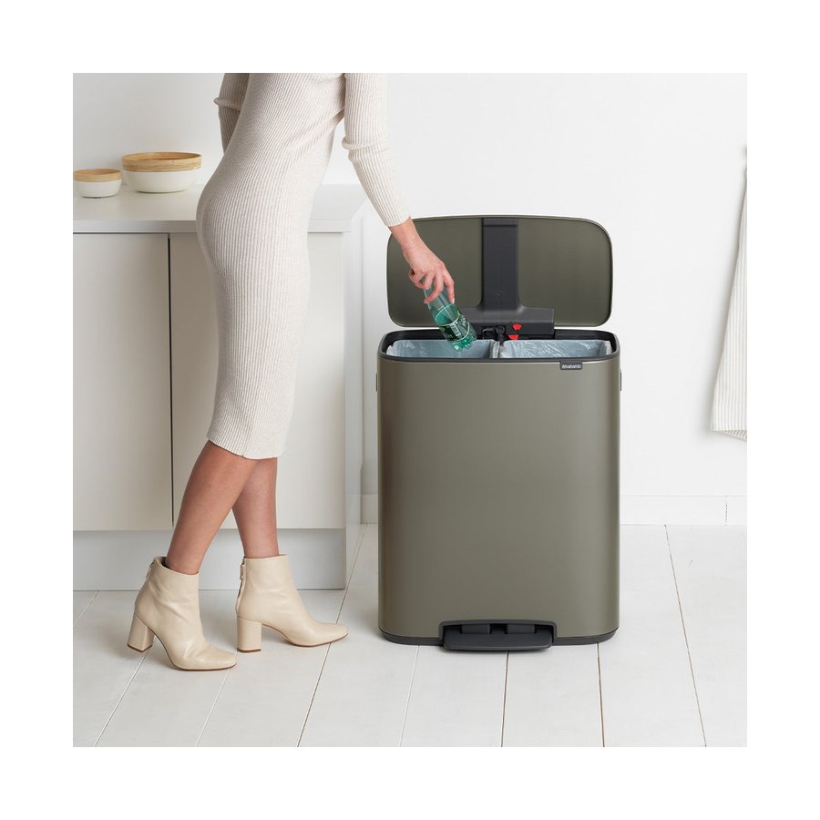 Brabantia Bo Pedal Bin (2 x 30L) Platinum Platinum