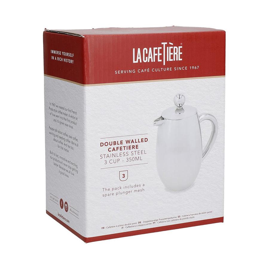 La Cafetiere 3 Cup Double Wall French Press Stainless Steel Stainless Steel
