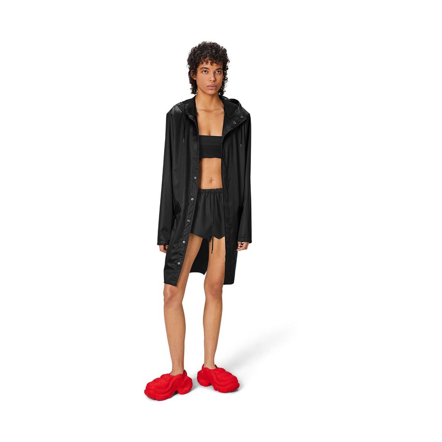 Rains Long Jacket Black Grain XXL