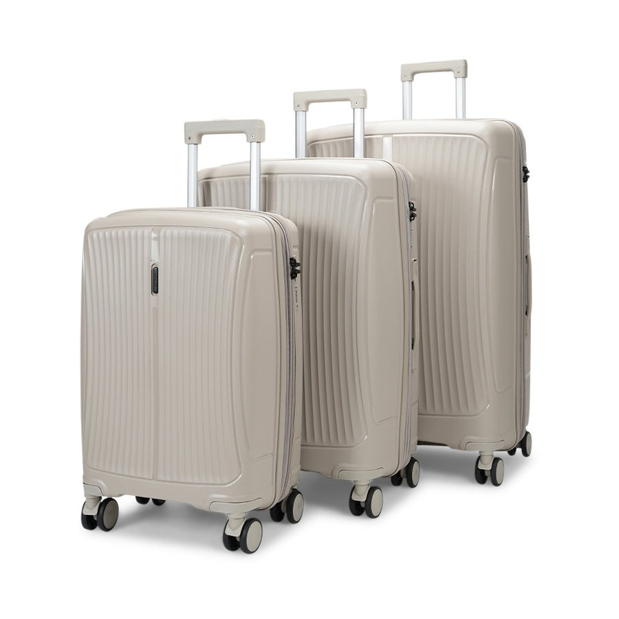 Nomad Quest 56cm, 65cm & 75cm Hardside Luggage Set Beige Beige