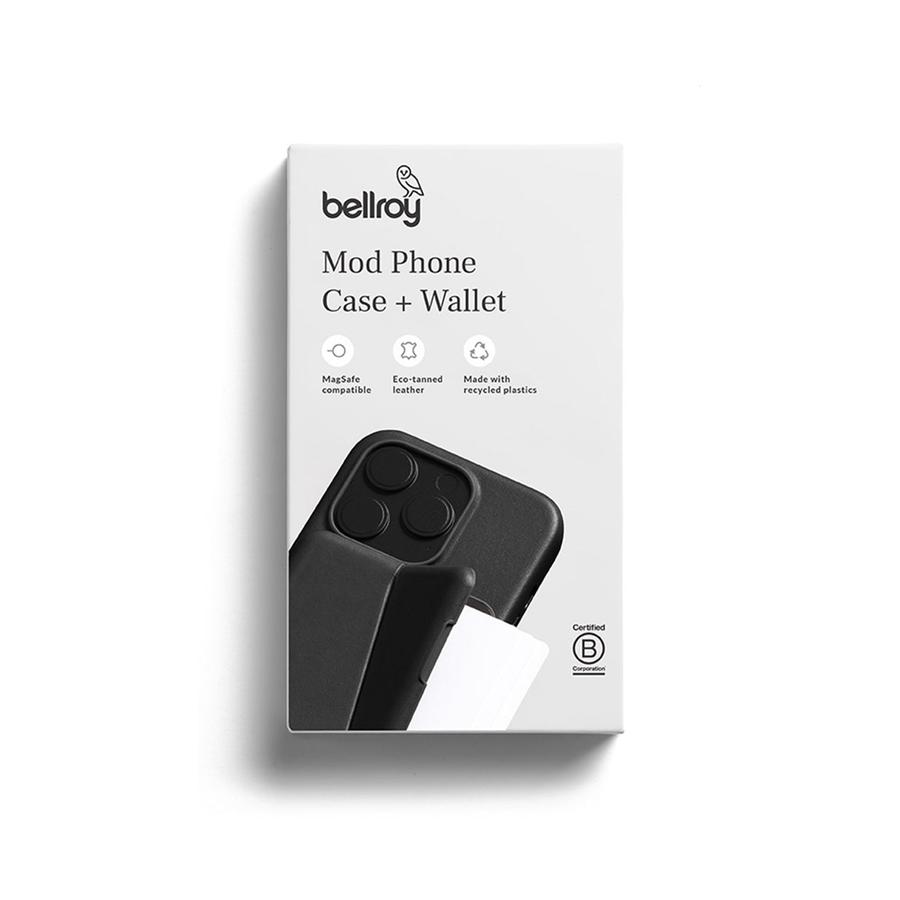 Bellroy iPhone 15 Pro Max Mod Phone Case + Wallet (With Button Add-On) Black Black