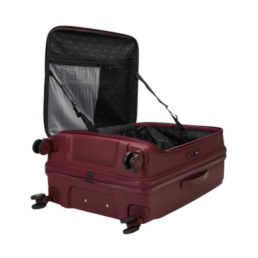 Caselite Venture 76cm Top Open Hardside Checked Suitcase Dark Red Dark Red