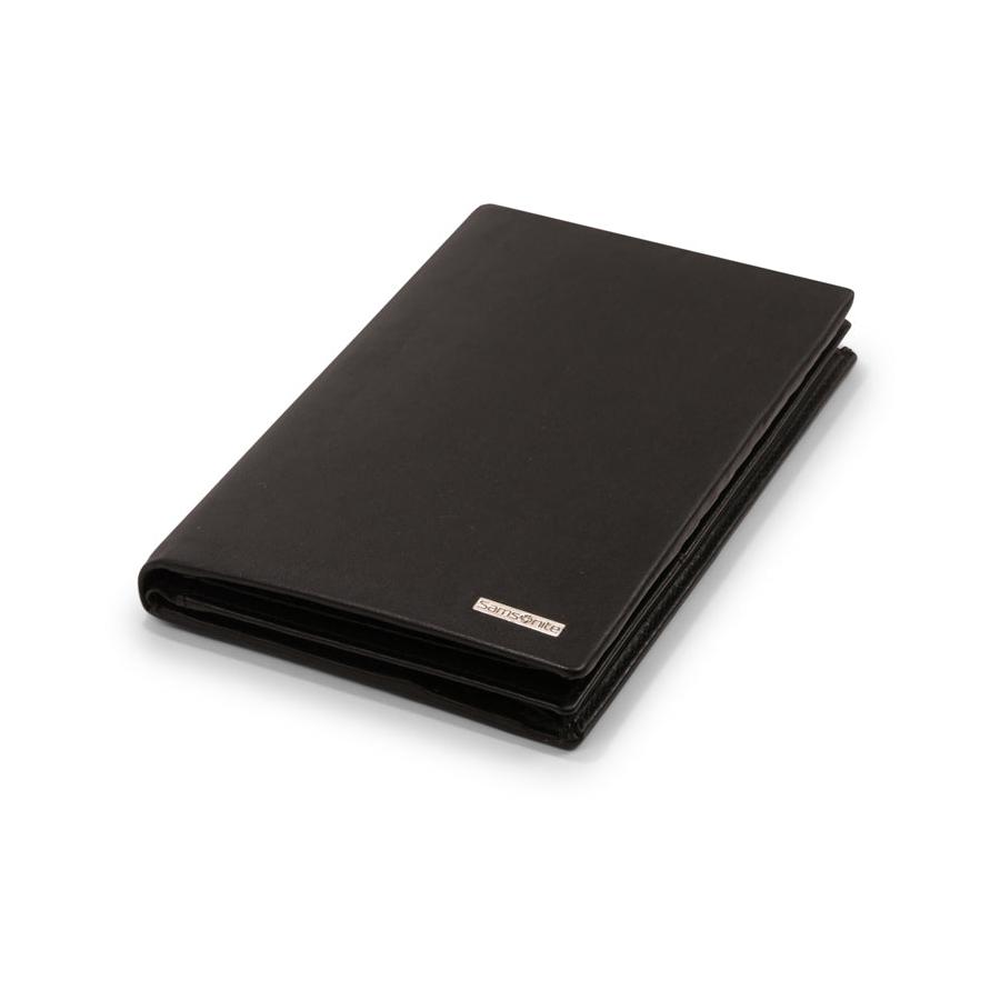 Samsonite DLX Leather RFID Compact Wallet - 17 Card Black Black