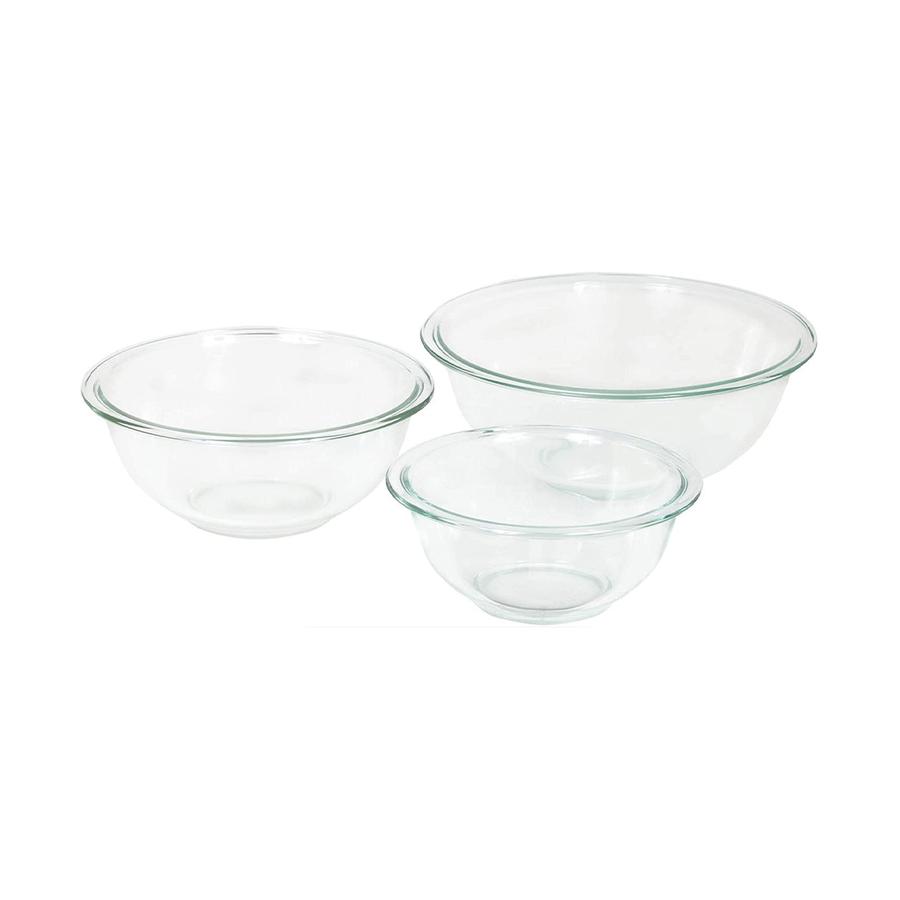 Pyrex Smart Essentials Mixing Bowl Set of 3 Clear Clear