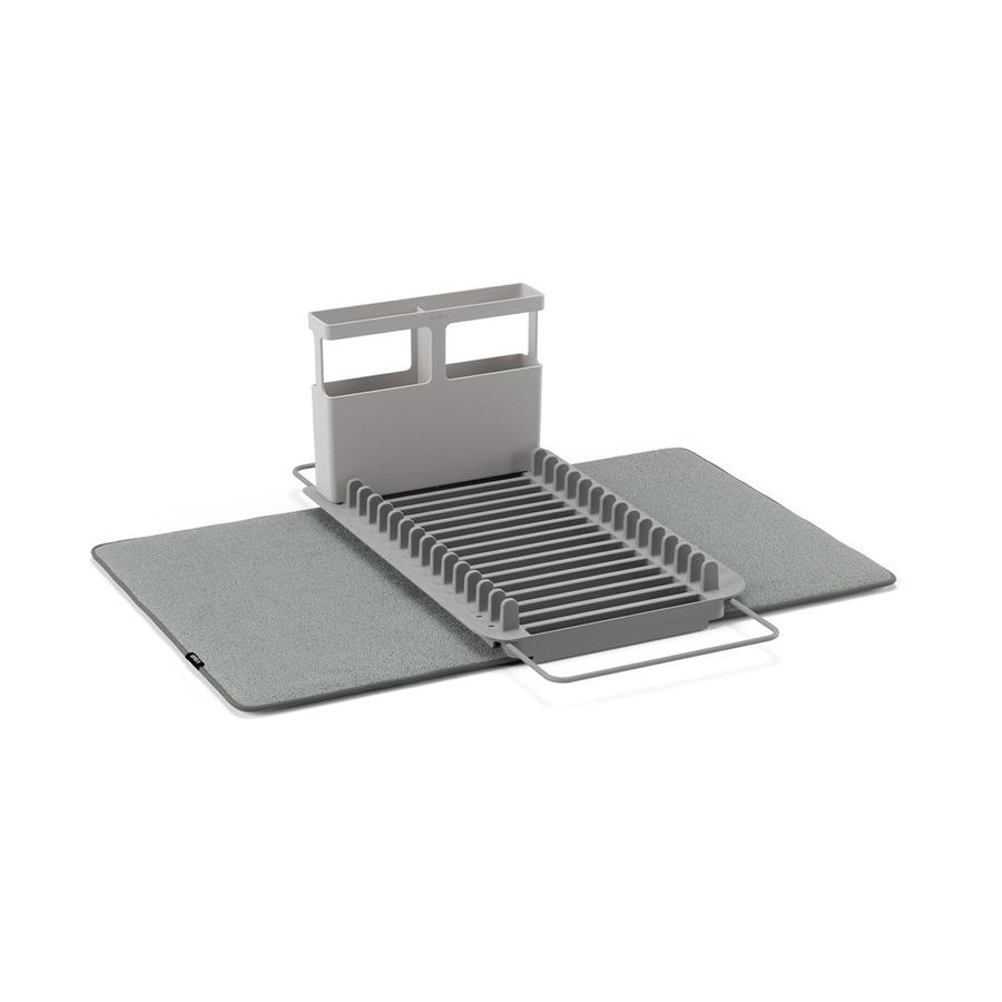 Umbra UDry Over the Sink Dish Rack with Dry Mat Charcoal Charcoal