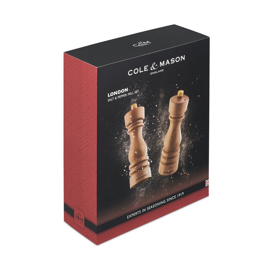 Cole & Mason London Mills Gift Set - 18cm Natural Beech Natural Beech