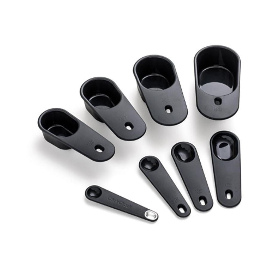 ClickClack Measuring Cups & Spoons Nesting Set Chrome Chrome