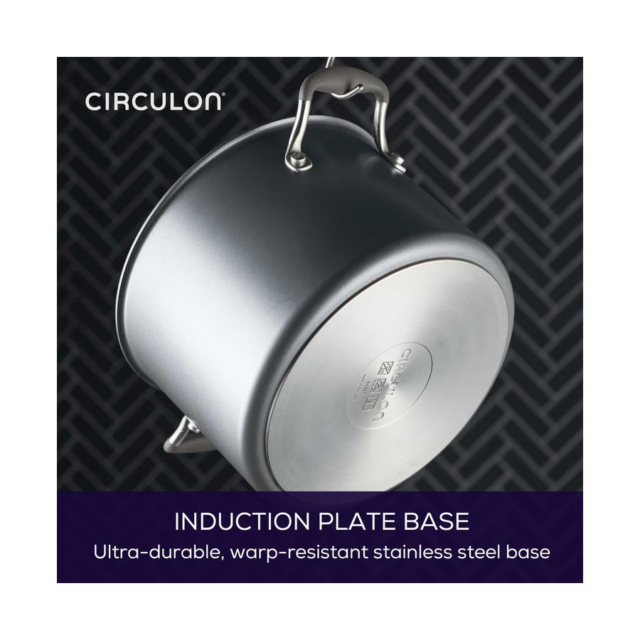 Circulon ScratchDefense A1 24cm (7.6L) Covered Stockpot Black Black