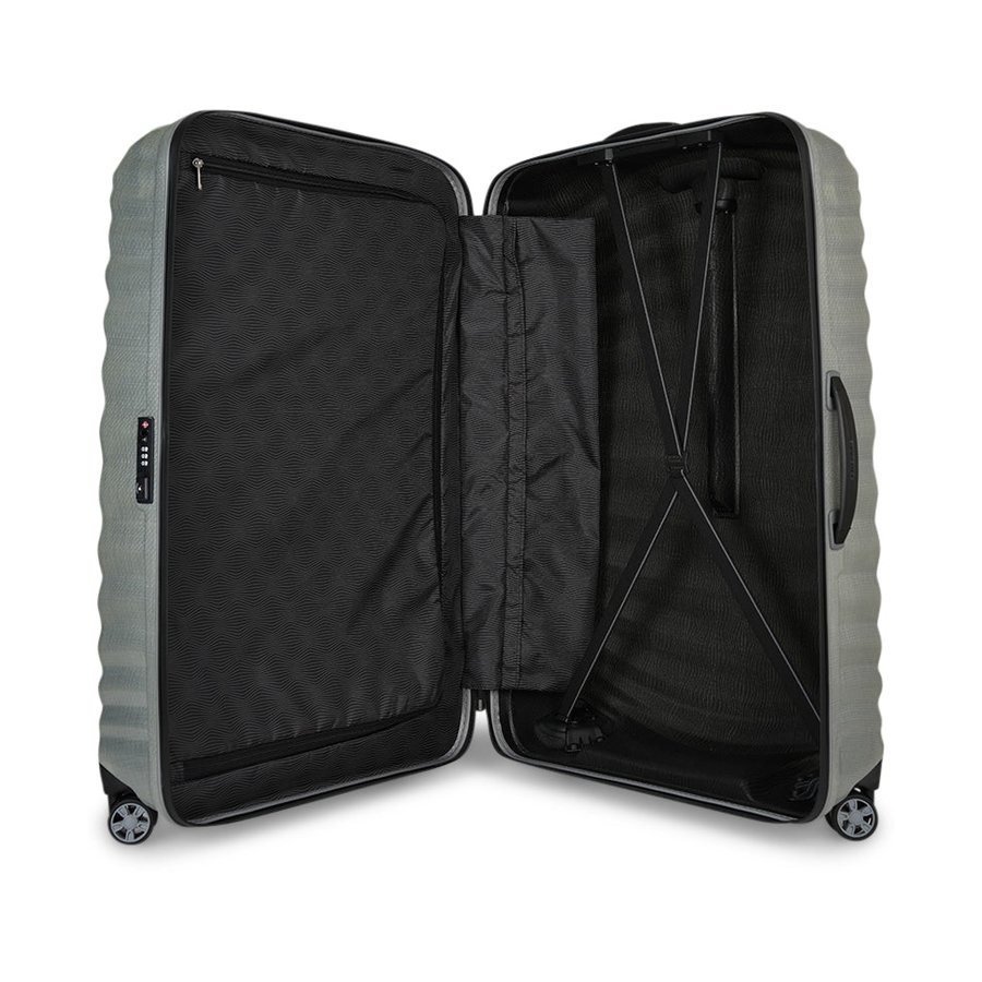 Samsonite Lite-Shock Sport 81cm CURV Checked Suitcase Silver Silver