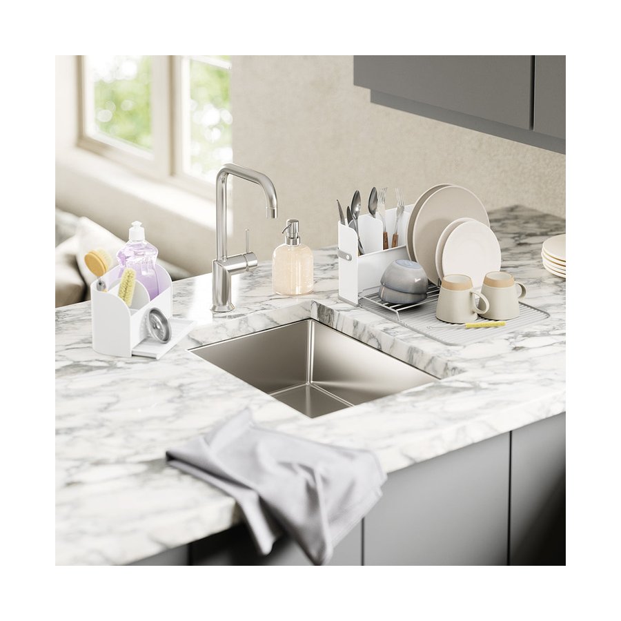 Umbra Sling Sink Caddy and Soap Pump White White