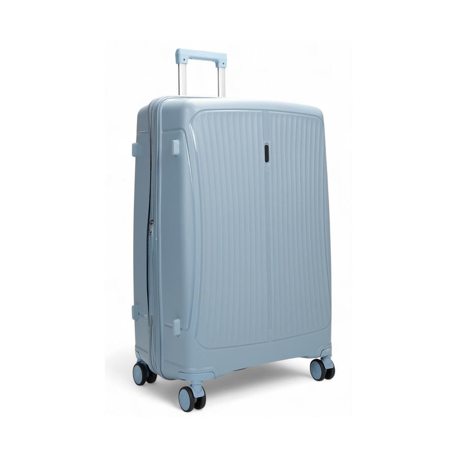 Caselite Quest 75cm Hardside Checked Suitcase Steel Blue Steel Blue